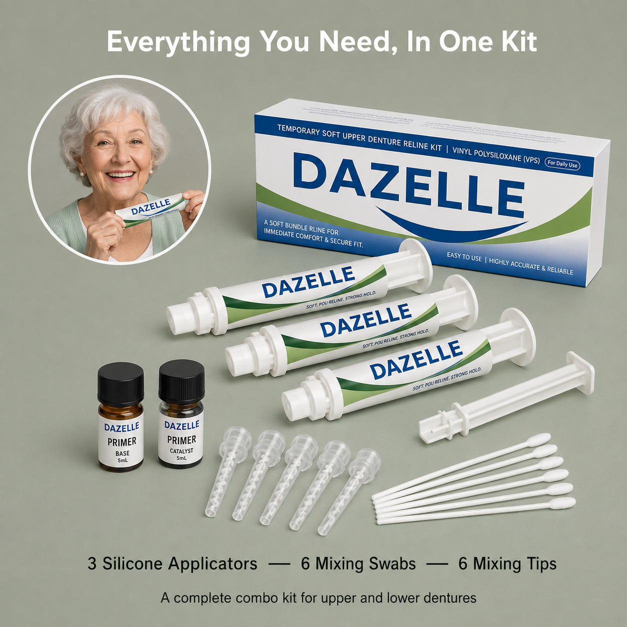 Kit de revestimiento de confort para prótesis dentales